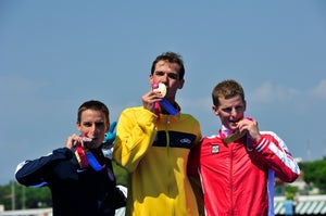 Manny podium by Rich Cruse and triathlon.org