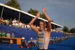 Henning battled 110-degree temperatures to win Ironman China. Photo by Delly Carr/Triathlon.org.