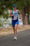 Tyler Stewart works to maintain her lead at IM CDA. Photo: Larry Rosa.