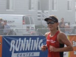 Kate Major smiles on the run course. Photo: Dan Vaughan Kate Major smiles on the run course. Photo: Dan Vaughan