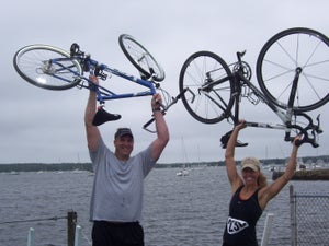 Max Lane and Jackye Colligan after completing the Mattapoisett Triathlon in Massachusetts on July 12. Photo: John Imprescia
