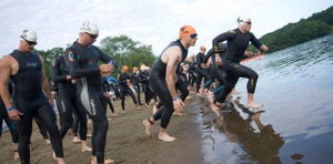 Rev3AGSwimStart Age-groupers will also see a benefit in competing in all three Rev3 races. Photo: Jay Prasuhn