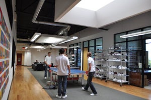 DSC_0032 Athletes play ping pong during a little down time at the K-Swiss headquarters.