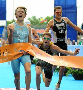 Hy-Vee Last year's Hy-Vee Triathlon ended in a thrilling sprint finish. Photo: Triathlon.org