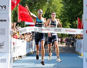 Reed outsprinted Andy Potts and Greg Bennett for the 2009 title. Photo: Paul Phillips/Competitive Image
