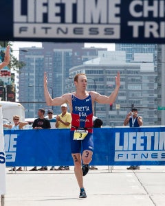 LTF-C10 13 American Mark Fretta celebrates a huge Chicago Triathlon. Photo: Paul/Jon Phillips