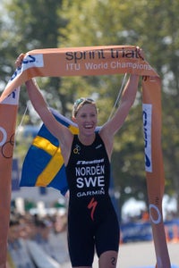 Norden shared the podium with Moffatt and Ryf. Photo: Triathlon.org