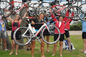 Chrissie with bikes Chrissie Wellington is a huge supporter of the organization.