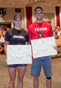Mandy McLane and Kaleb VanOrt took the top age group honors. Photo: USA Triathlon