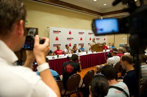 1010070473 Media from all over the world gathered in the King Kam hotel. Photo: Nils Nilsen