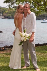The happy couple on their wedding day. Photo: Larry Rosa