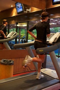 Trek/K-Swiss Team Camp: Day Three Even top athletes like Julie Dibens rely on the treadmill. Photo: Aaron Hersh