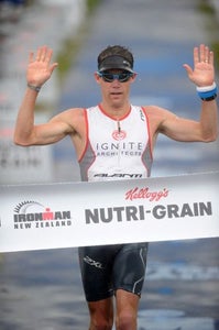 DEL_3542 Cameron Brown can call the finish line at Ironman New Zealand is second home. Photo: Delly Carr
