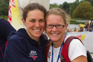 Cindi Bannink (right) with 2012 Olympian Gwen Jorgensen. (Paul Phillips/Competitive Image)