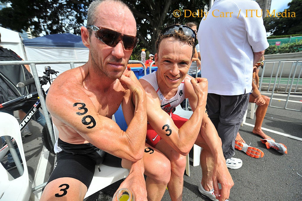 Bevan Docherty and Simon Withfield. Photo: Delly Carr/Triathlon.org