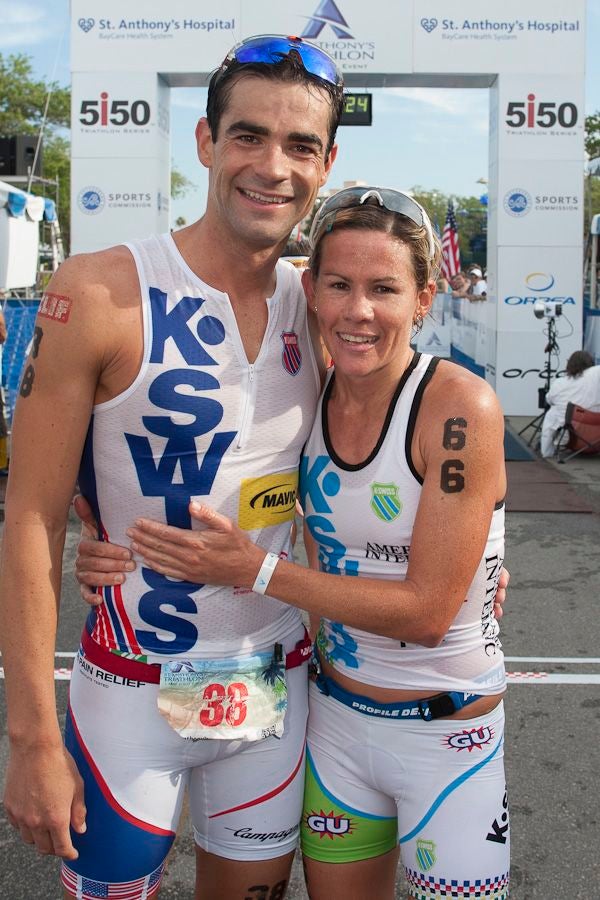 Carfrae with boyfriend Tim O'Donnell at St. Anthony's Triathlon. Photo: Competitive Image
