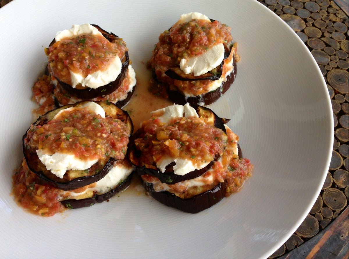 Grilled Eggplant Stacks Recipe Triathlete