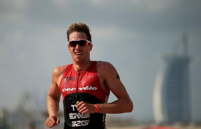 James Cunnama on the run. Photo: Stephen Pond/Getty Images for Challenge Triathlon