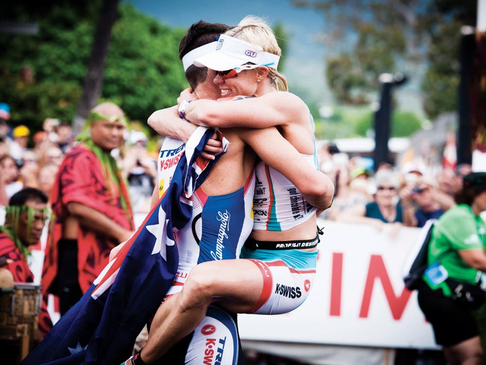Rinny and T.O. Mirinda Carfrae and Tim O’Donnell, who got married in Boulder, Colo. this month, had their fair share of ups and downs athletically this year, but Kona was their time to shine. Rinny’s impressive course record, crazy run-split win and O’Donnell’s top-five finish made them the fastest triathlete couple. Photo: John David Becker