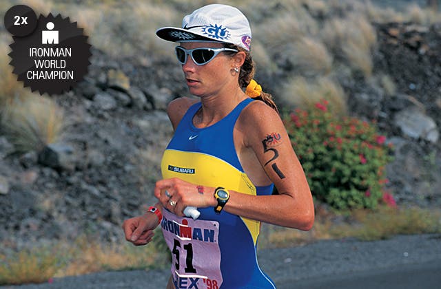 From Canada, Lori Bowden began her career as an age-group triathlete before becoming a pro. Once she started competing at the highest level, Bowden became one of the best in history at the Ironman World Championship. From 1997 through 2003, she had two wins (1999 and 2003), four runner-up finishes (1997, 1998, 2000 and 2001) and one third-place finish (2002). During her first Ironman World Championship victory in 1999, she became the first woman to run the marathon in under three hours (2:59:16). During her career, Bowden won 10 Ironman events including Ironman Canada four years in a row (1997, 1998, 1999 and 2000). In 2002, she not only won Ironman Austria, she went 8:51:22 to become, at the time, only the fifth woman to go under the nine-hour barrier.<br><br> Photo: Lois Schwartz