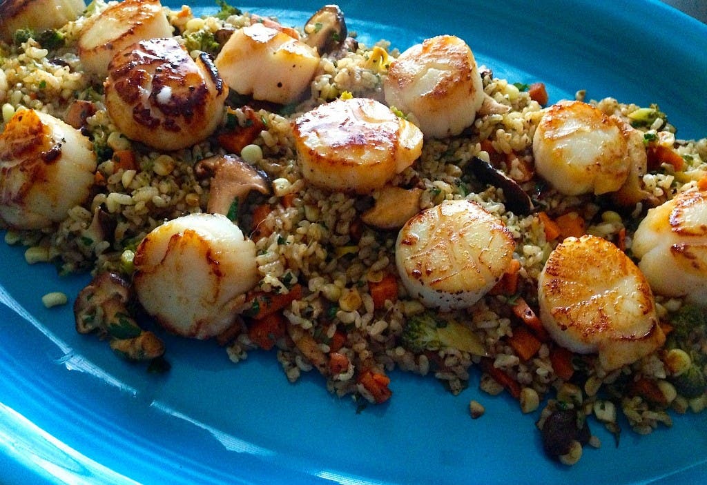 Lemongrass Rice With Pan Seared Scallops Recipe