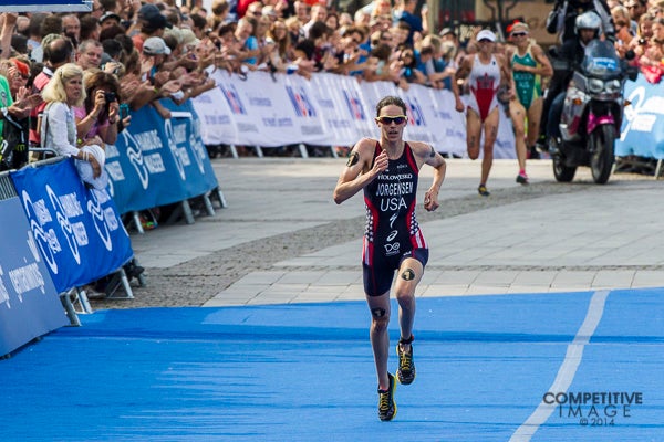 Jorgensen on her way to the win in Hamburg. Photo: Paul Phillips/Competitive Image/@Compimagephoto