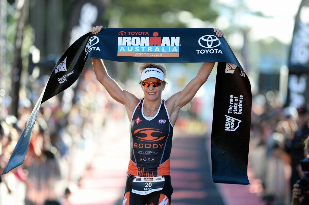 Hauschildt earned the victory at her Ironman debut in Australia. Photo: Delly Carr