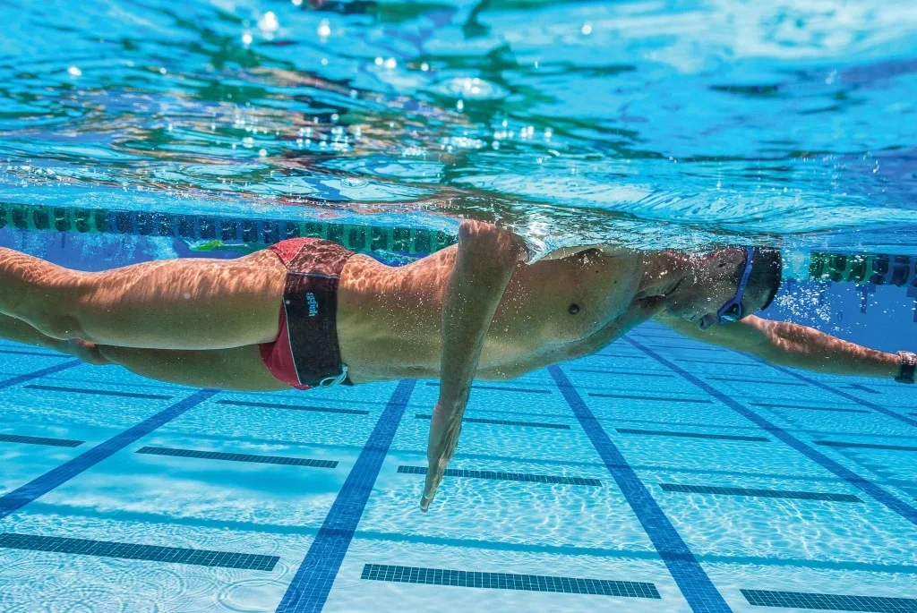 The pull phase of the swim stroke