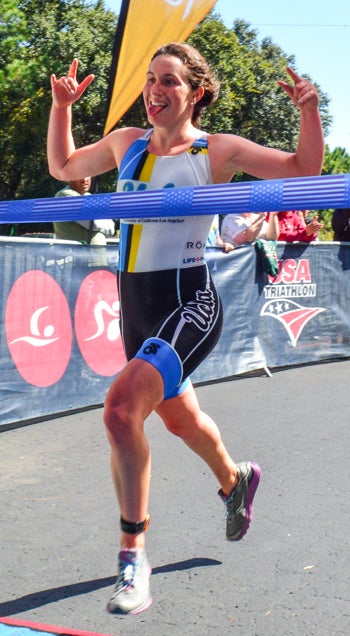 Kelly Kosmo of UCLA won the first-ever Women's Collegiate Triathlon National Championships on Sunday. Photo: Mark E. Lepow/USA Triathlon