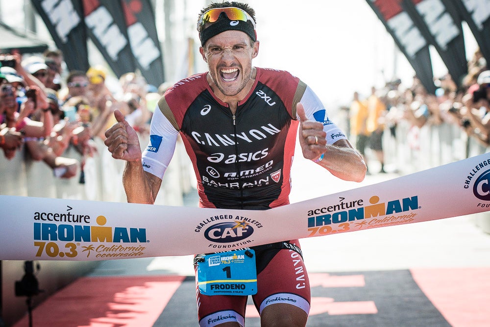 Frodeno take the win for the second year in a row. Photo: John David Becker