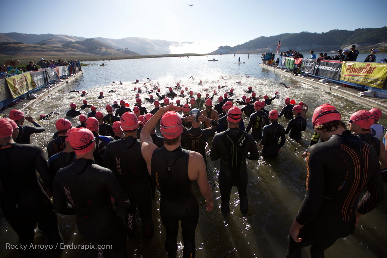 Athletes compete at the 2015 Wildflower Triathlon. Photo: Rocky Arroyo