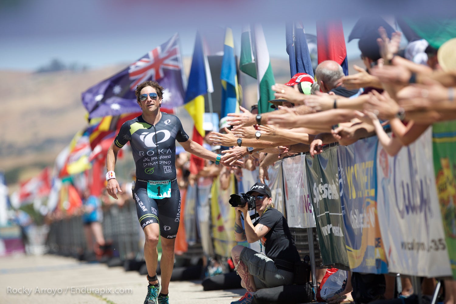 Thomas celebrates his fifth Wildflower victory. Photo: Rocky Arroyo