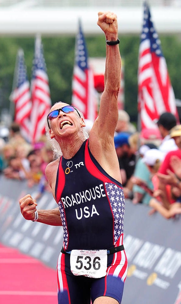 David Roadhouse won the men's 70-74 age group on Saturday. Photo: Rich Cruse/USA Triathlon
