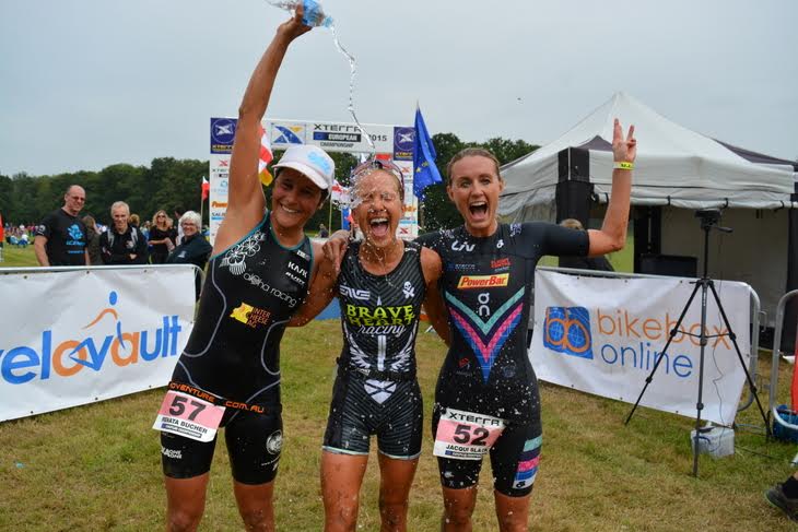 An excited women's top three. Photo: XTERRA