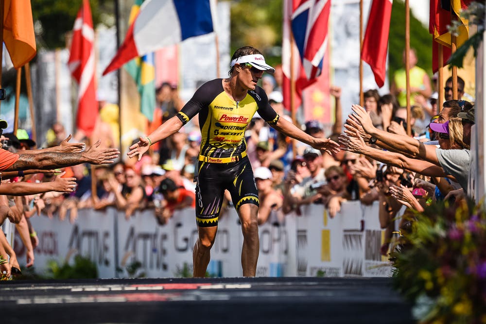 Sebastian Kienle finishing eighth at the 2015 Ironman World Championship.
