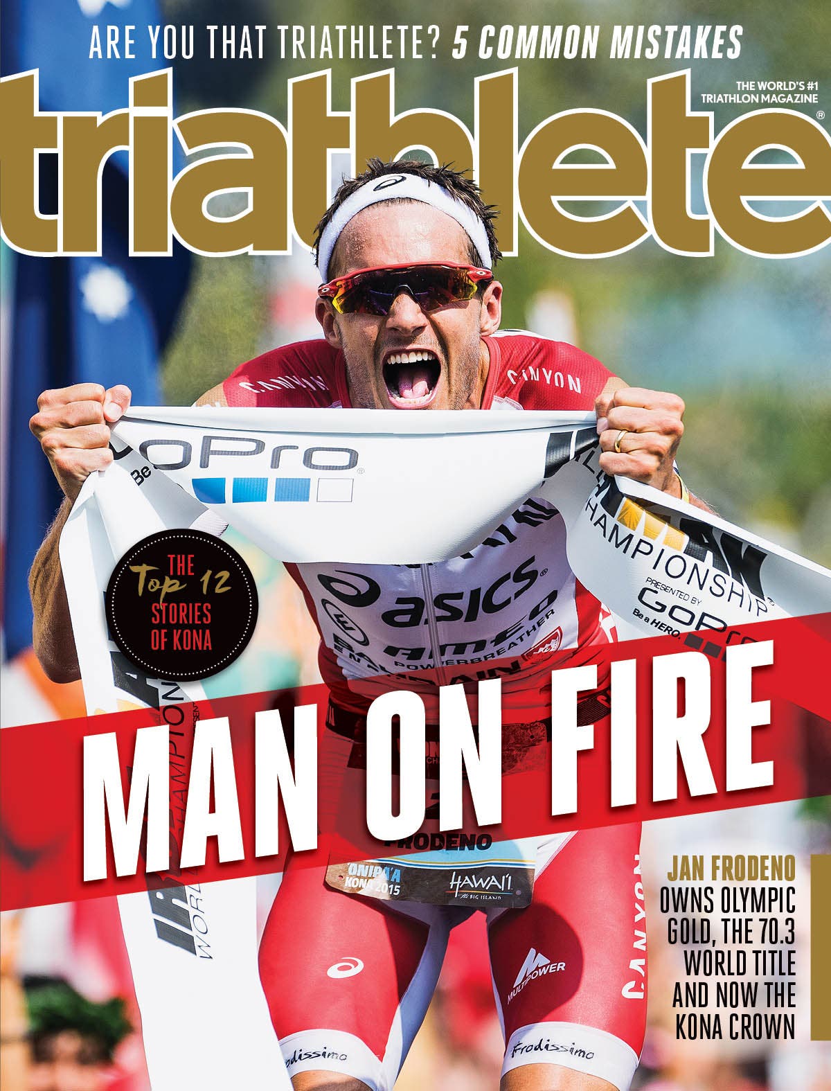 Frodeno on the cover of Triathlete magazine, December 2015.