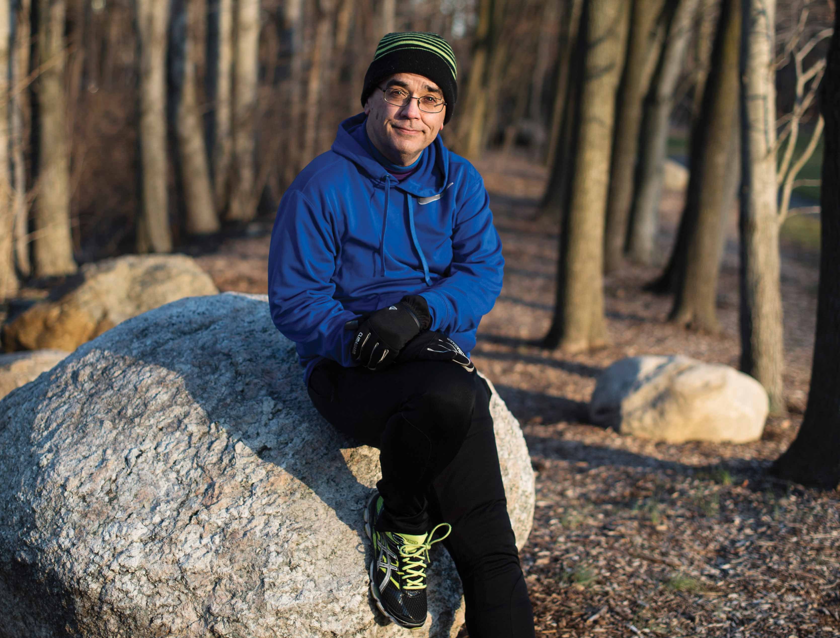 January 13, 2016 - Parsippany-Troy Hills, NJ : Rick Nisbet poses for a portrait in Veterans Memorial Park in Parsippany-Troy Hills, New Jersey, on January 13. Nisbet started running to lose weight and today is an avid triathlete.  CREDIT: Karsten Moran for Triathlete Magazine