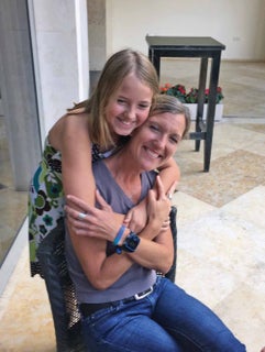 Sophia Peters (10) convinced her mom, Kristin, to do the triathlon with her two years ago. They are now heavily involved with the race and local triathlon community.