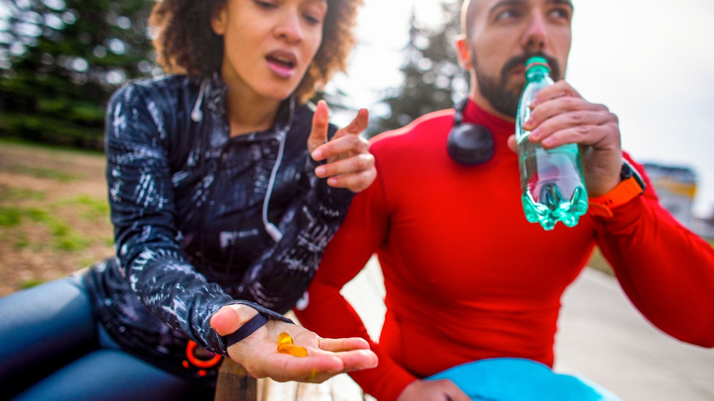Athletes take collagen supplements after a workout.