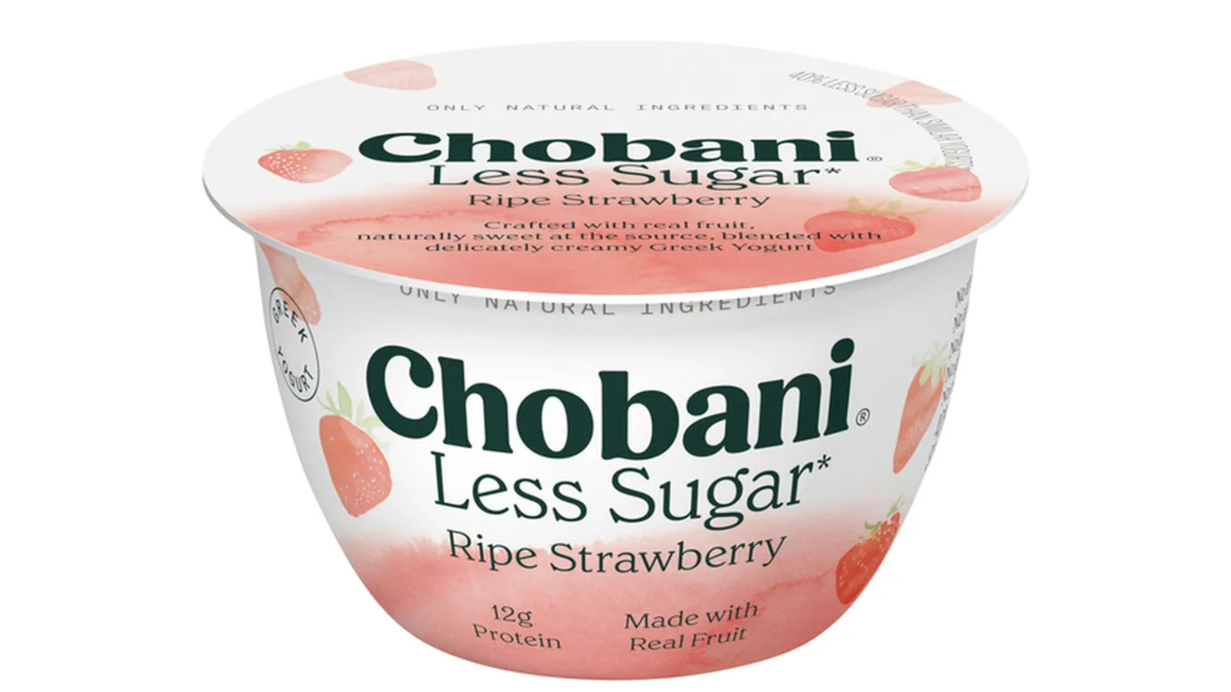 Chobani less sugar packaged morning breakfast.