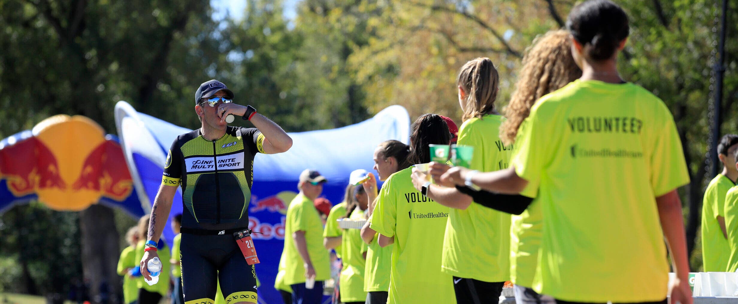 An athlete figures out what to eat during a triathlon