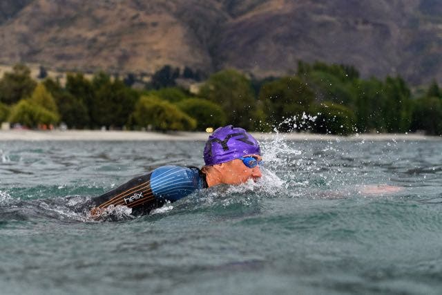 Photo of an athlete swimming during 2018 Challenge Wanaka.