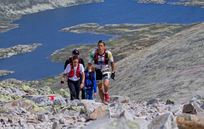 Athletes race the Norseman Xtreme Triathlon.