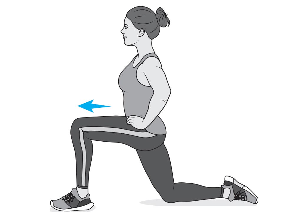 Kneeling lunge strength training exercise