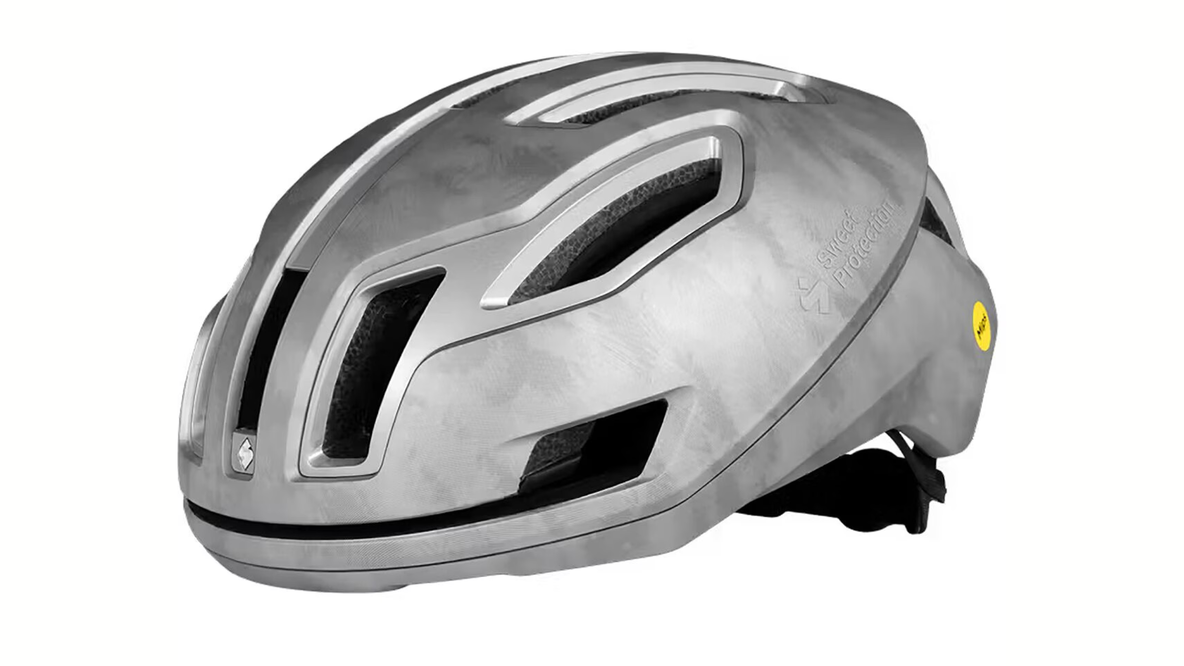 Sweet Protection Silver Road Cycling Helmet on White Background, Father's Day Gifts