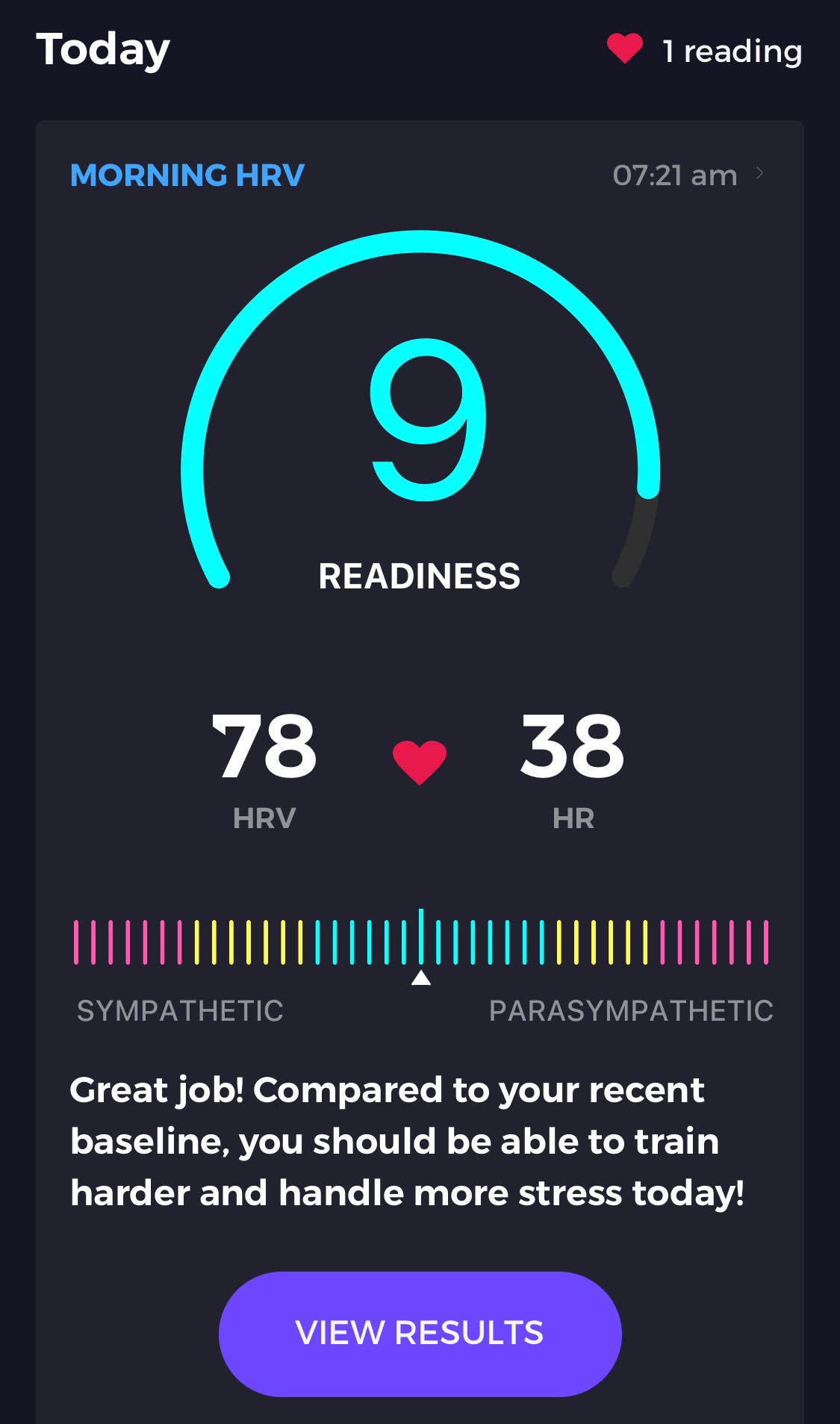 A dashboard shows morning heart rate variability (HRV) to indicate whether an athlete is ready for a workout.