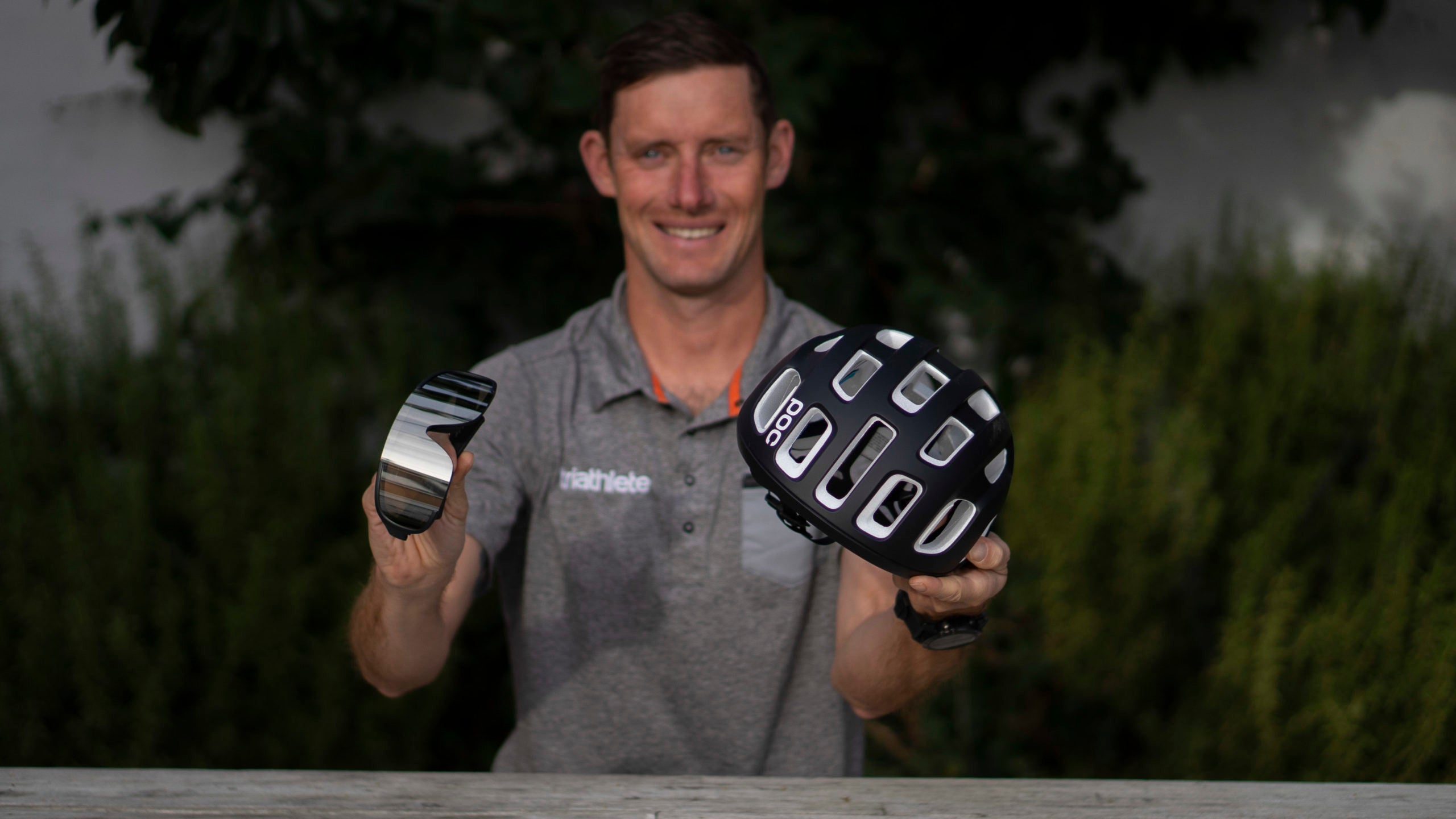 POC Ventral Air NFC SPIN helmet and POC Aspire Solar Switch sunglasses