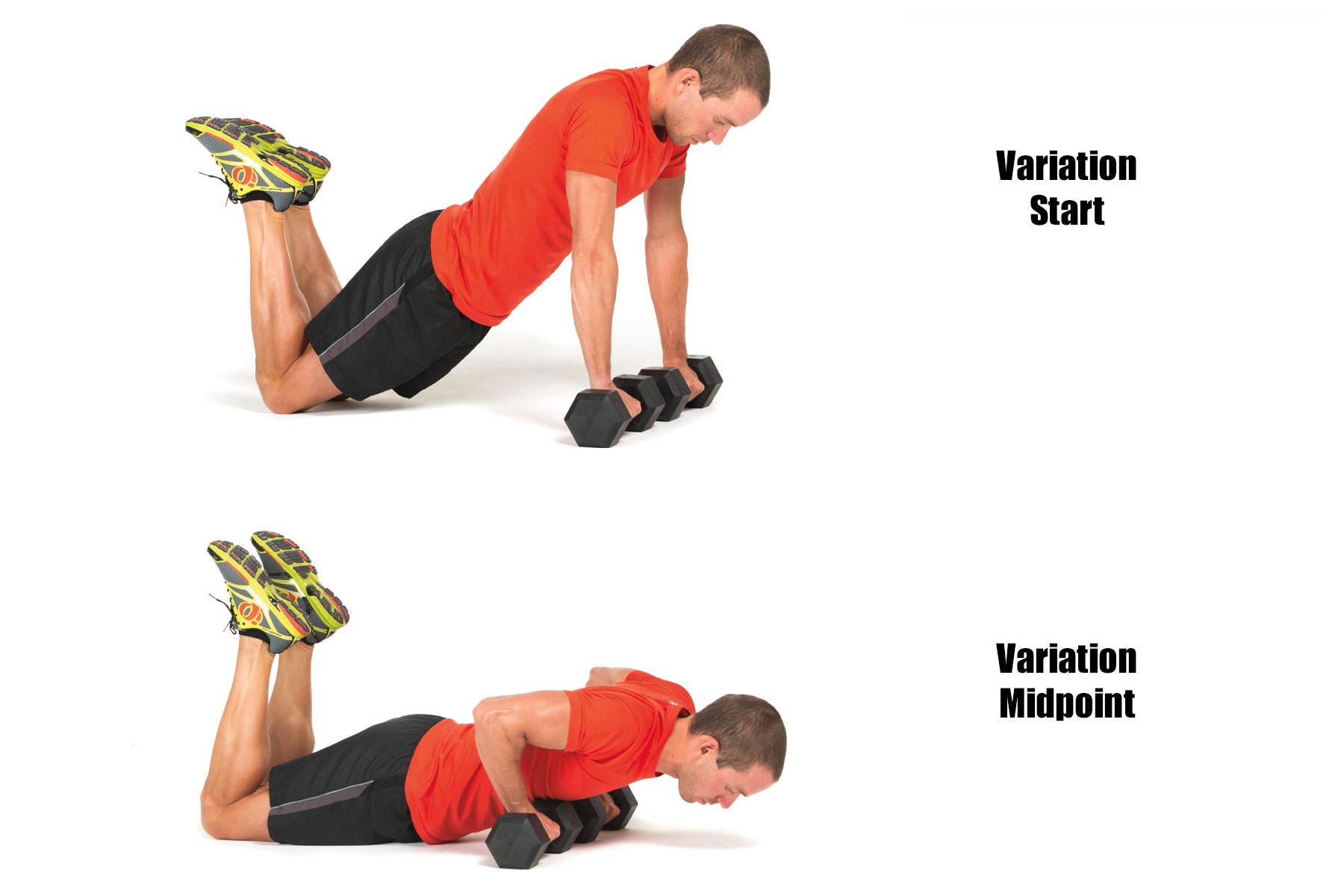 Cycling Strength Training Dumbbell Handle Push-up variation