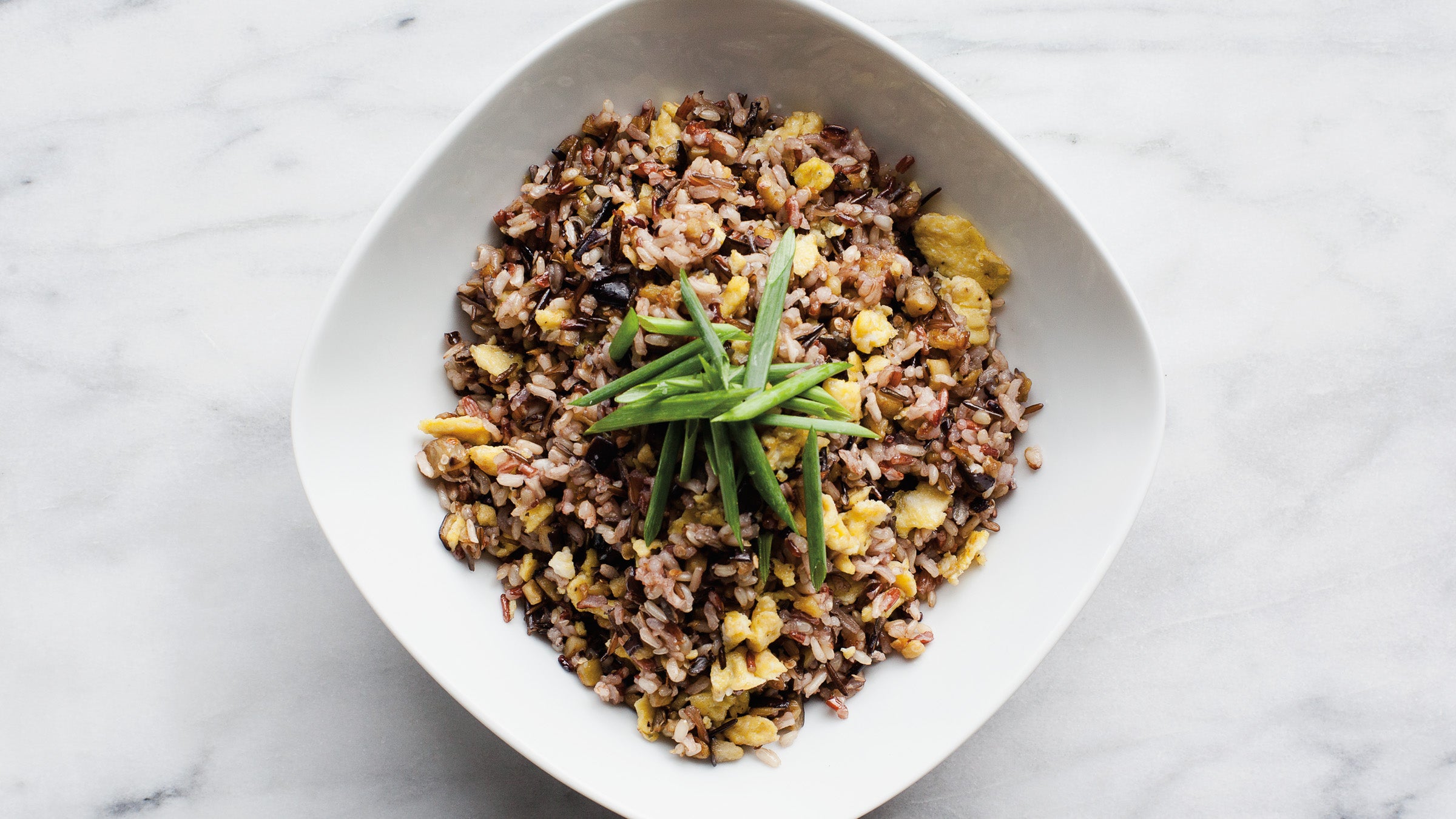 Eggplant Onion Fried Wild Rice
