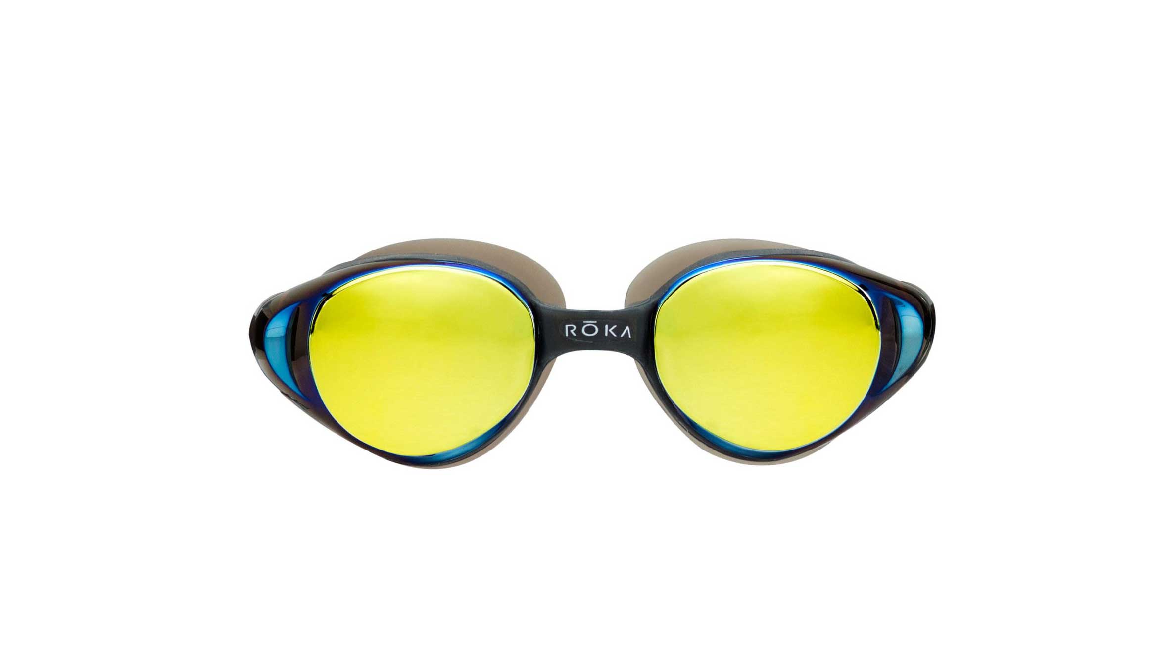 Roka X1 Goggle offers a large field of vision for triathlete open water safety.